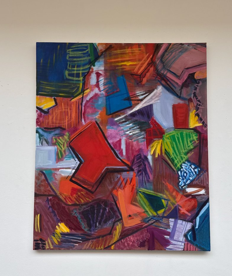 Large abstract painting — chaotic expressionist color